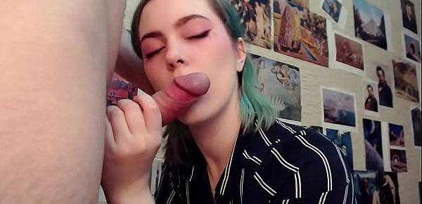  Blowjob from an excited beautiful teen
